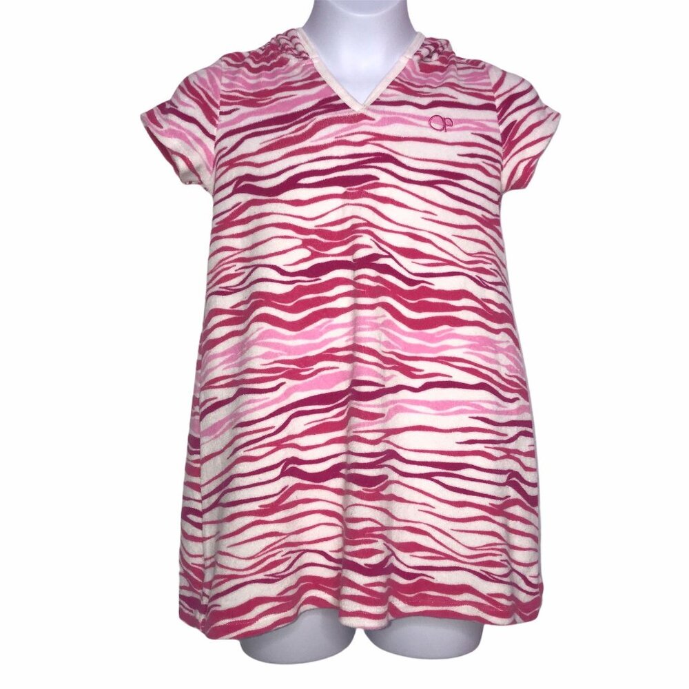 OP Ocean Pacific Baby Girls 24 Months Pink Zebra Terry Swimsuit Swim Coverup